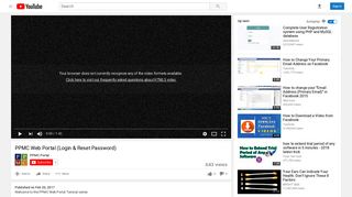 PPMC Web Portal (Login & Reset Password) - YouTube