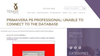 Primavera P6 Professional: Unable to connect to the database