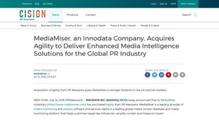 MediaMiser, an Innodata Company, Acquires Agility to ... - PR Newswire