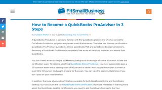 How to Become a QuickBooks ProAdvisor in 3 Steps - Fit Small Business