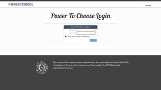 PTC Login Page - Power To Choose