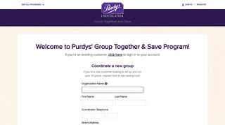 Register as Coordinator - Purdys Group and Fundrasing