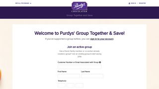 Join Existing Group - Purdys Group and Fundrasing - Purdys Chocolatier