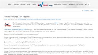 PWR Launches 10K Reports - WAV Group Consulting