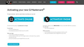 Activating your new Q Mastercard | Q Mastercard
