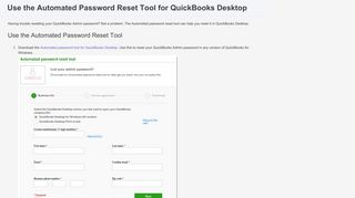 automated password reset tool quickbooks desktop