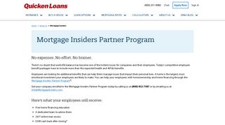 Mortgage Insiders Employee Benefits Program | Quicken Loans