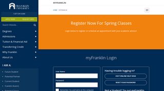 myFranklin Login | Franklin University