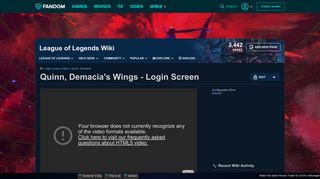 Video - Quinn, Demacia's Wings - Login Screen | League of Legends ...