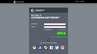 Login - Codemasters Accounts - DiRT 4