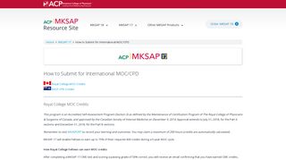 How to Submit for International MOC/CPD - MKSAP - American ...