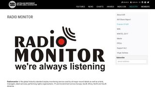 RADIO MONITOR - Australian Independent Record Labels Association