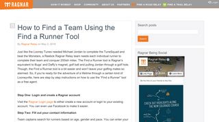 How to Find a Team Using the Find a Runner Tool - Ragnar Relay
