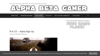 R.A.I.D. – Alpha Sign Up | Alpha Beta Gamer