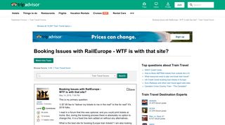 Booking Issues with RailEurope - WTF is with that site? - Train ...