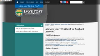 Manage your WebCheck or Rapback Account - Ohio Attorney General