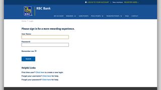 log in to your account - RBC Rewards