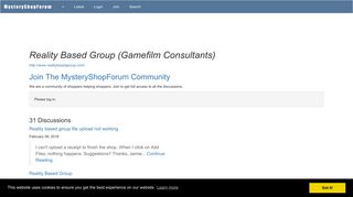 Reality Based Group (Gamefilm Consultants): Discussions ...