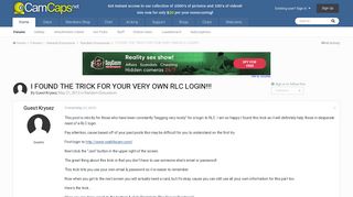 I FOUND THE TRICK FOR YOUR VERY OWN RLC LOGIN!!! - Random ...