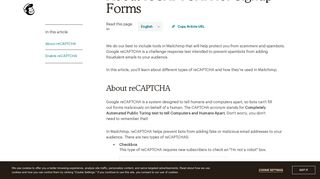 About reCAPTCHA for Signup Forms - MailChimp