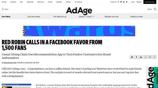Social Media: Red Robin Uses Facebook | Digital - Ad Age