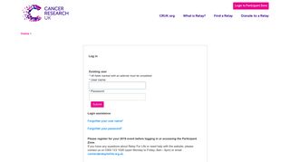 Log in - Relay For Life - Cancer Research UK