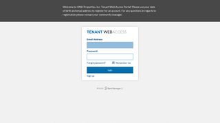 Tenant Web Access - Login