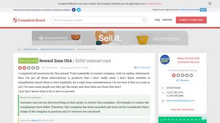 [Resolved] Reward Zone USA - $1000 walmart card, Review 836535 ...