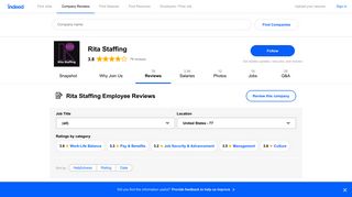 Working at Rita Staffing: 78 Reviews | Indeed.com