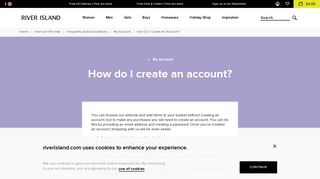 River Island Sign Up Login And Support