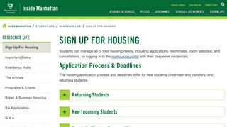 Sign Up For Housing | Residence Life | Inside Manhattan College
