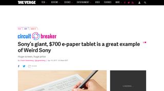 Sony's giant, $700 e-paper tablet is a great example of Weird Sony ...