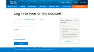 Sign in to your online account - RSPB