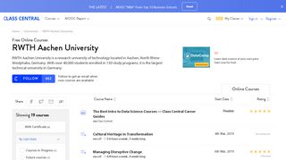 RWTH Aachen University • Free Online Courses and MOOCs | Class ...