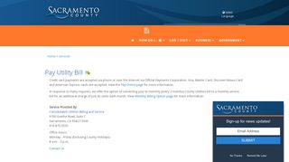 Pay Utility Bill - Sacramento County