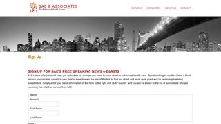 Sign Up – SAE & Associates