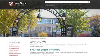 Apply Now | Saint Xavier University