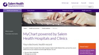 Salem Clinic My Chart Login And Support