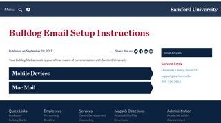 Bulldog Email Setup Instructions - Samford University
