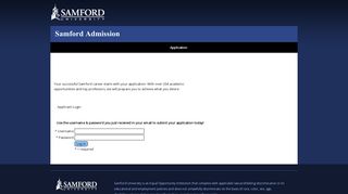 Samford University Application - Login