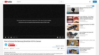 How to Connect the Samsung SmartCam HD Pro Camera - YouTube