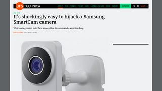 It's shockingly easy to hijack a Samsung SmartCam camera | Ars ...