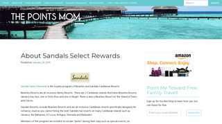 About Sandals Select Rewards - The Points Mom
