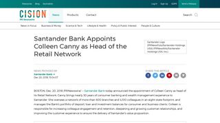 Santander Bank Appoints Colleen Canny as Head of the Retail Network
