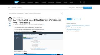 SAP HANA Web-Based Development Workbench ( 403 - Forbidden ) - SAP ...
