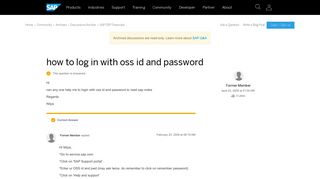 how to log in with oss id and password - archive SAP