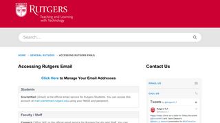 TLT Support | Accessing Rutgers Email