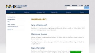 Blackboard Help - Schoolcraft College