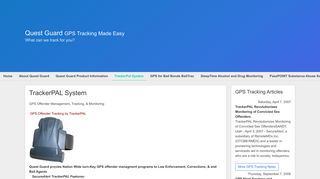 TrackerPAL System Quest Guard GPS Tracking Solutions