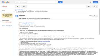 FW: United States Postal Service Assessment Invitation - Google Groups